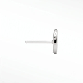 Flat back earrings round 14k white