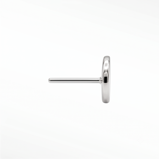 Flat back earrings round 14k white