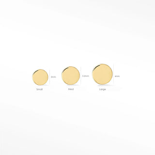 Flat back earrings round 14k yellow