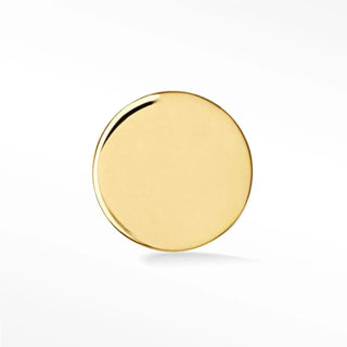 Flat back earring full moon 4mm 14k yellow - 14k gold / single