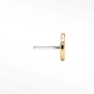 Flat back earrings round 14k yellow
