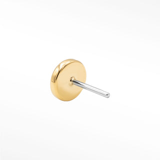 Flat back earrings round 14k yellow