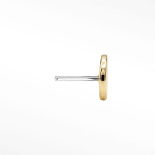 Flat back earrings round 14k yellow
