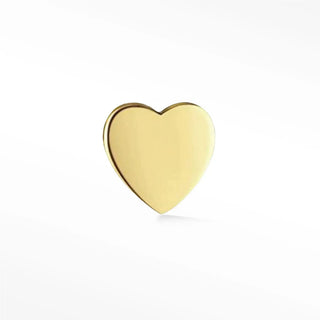 Flat back earring heart 14k yellow gold - 14k / single