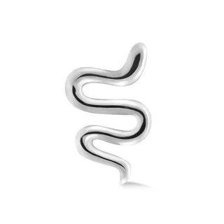 Flat back earring large snake 14k white - 14k gold / single