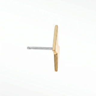 Flat back earring bolt 14k yellow gold embrace a modern edge