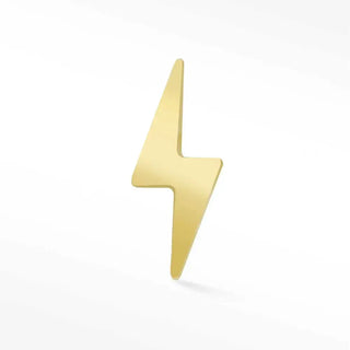 Flat back earring lightning bolt 14k yellow - 14k gold