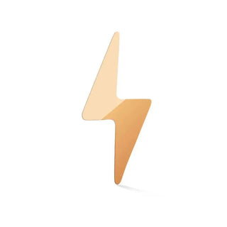 Flat back earring lightning bolt 14k rose gold - 14k / single