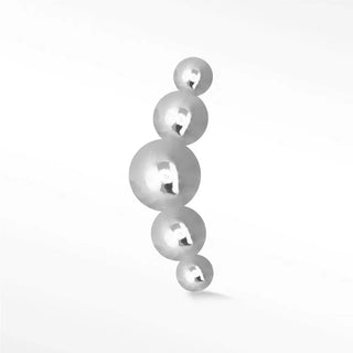 Flat back earring med croissant 14k white - 14k gold / single