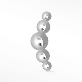 Flat Back Earring Med Croissant 14k White