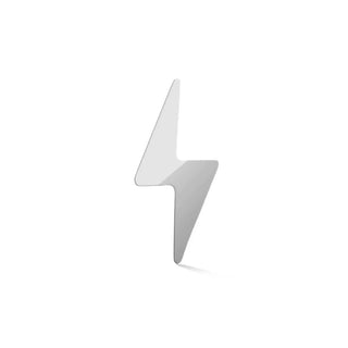 Flat back earring med lightning bolt 14k white gold - 14k / single