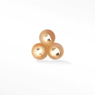 Flat back earring medium tri-bead 14k rose - 14k gold / single