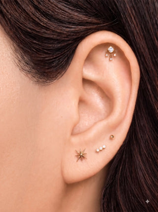 Flat earring moissanite 14k yellow gold add a timeless touch to your collection