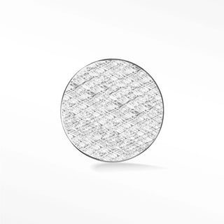 Flat back earrings florentine round 14k white