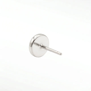 Flat back earrings florentine round 14k white