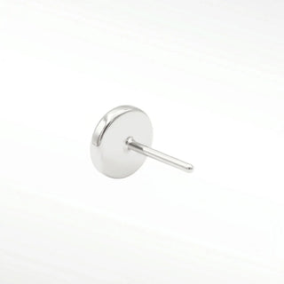 Flat back earrings florentine round 14k white