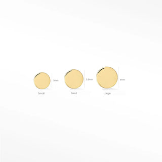 Flat back earrings round 14k yellow