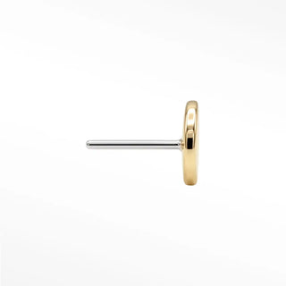 Flat back earrings round 14k yellow