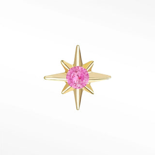 Flat back earring diamond shining star 14k yellow gold your guiding light illuminate style