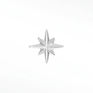 Flat back earrings shining star 14k white