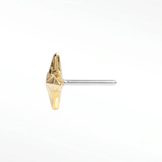 Flat back earrings shining star 14k yellow