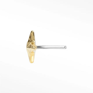 Flat back earring diamond shining star 14k yellow gold your guiding light illuminate style