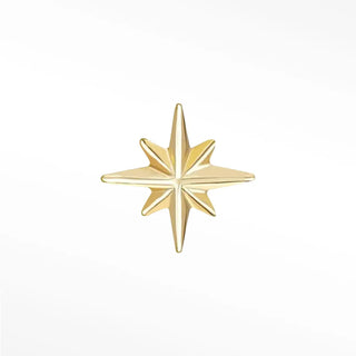Flat back earring diamond shining star 14k yellow gold your guiding light illuminate style