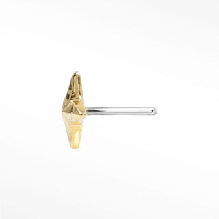 Flat back earring diamond shining star 14k yellow gold your guiding light illuminate style