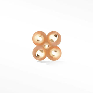 Flat back earring small clover bead 14k rose - 14k gold / single