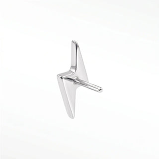 Flat back earrings lightning bolt 14k white