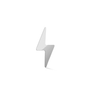 Flat back earring small lightning bolt 14k white - 14k gold / single
