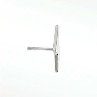 Flat back earrings lightning bolt 14k white