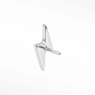 Flat back earrings lightning bolt 14k white