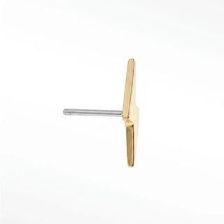 Flat back earrings lightning bolt 14k yellow