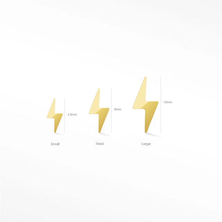 Flat back earrings lightning bolt 14k yellow