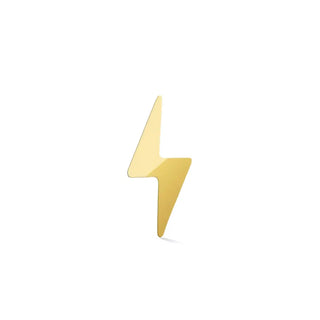 Flat back earring small lightning bolt 14k yellow - 14k gold / single