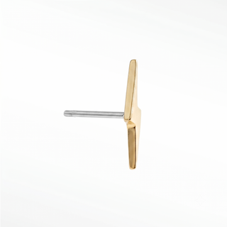 Flat back earrings lightning bolt 14k yellow