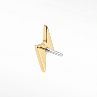 Flat back earrings lightning bolt 14k yellow