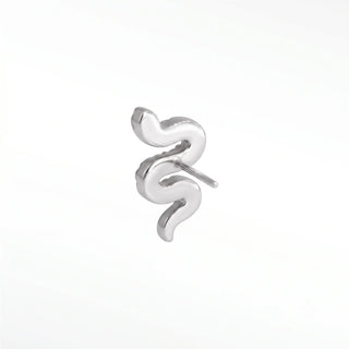 Flat back earrings snake diamond 14k white