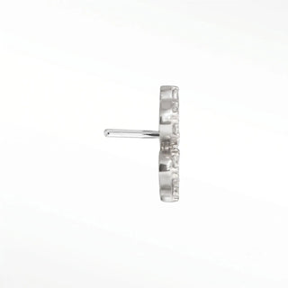 Flat back earrings snake diamond 14k white