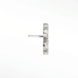 Flat back earrings snake diamond 14k white