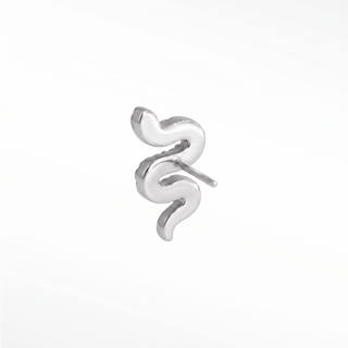 Flat back earrings snake diamond 14k white