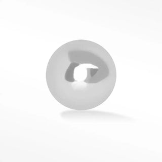 Flat back earring sphere 3mm 14k white - 14k gold