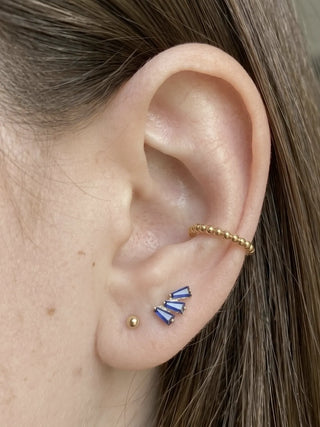 Detailsearrings information metal: 14k gold overall size: 3mm stainless steel pin: 26g (0.42mm)