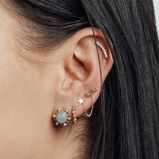 Flat back earring squeeze me 14k white - 14k gold