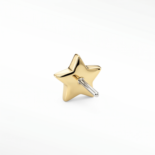 Flat back earring star crossed 14k yellow gold elevate your style with the delicate and timeless