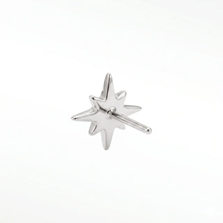 Flat back earrings shining star 14k white