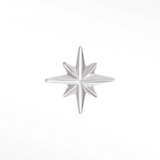Flat back earrings shining star 14k white