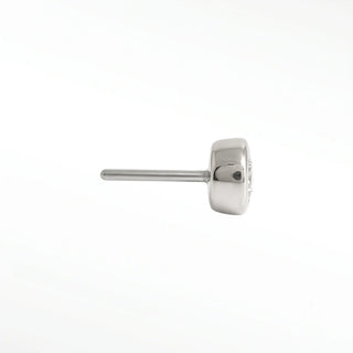 Flat back earrings bezel diamond 2mm 14k white