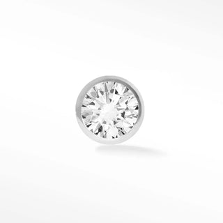Bezel flat back earrings, in 14k white gold, diamond, stone size 2mm, a classic bezel-set 
